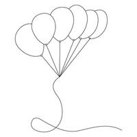 Vector illustration of balloon single line art