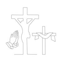 Jesus Christ sketch good Friday continuous single line outline vector art drawing and illustration