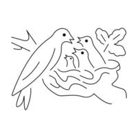 Continuous Bird one single single line art drawing vector