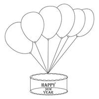 Vector illustration of balloon single line art