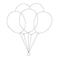 Vector illustration of balloon single line art