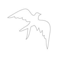 Continuous Bird one single single line art drawing vector