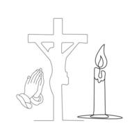 Jesus Christ sketch good Friday continuous single line outline vector art drawing and illustration