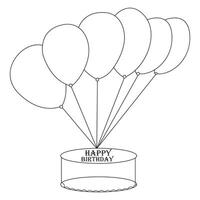 Vector illustration of balloon single line art