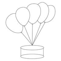 Vector illustration of balloon single line art