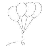 Vector illustration of balloon single line art