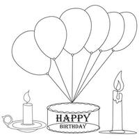 Vector illustration of balloon single line art