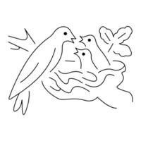 Continuous Bird one single single line art drawing vector