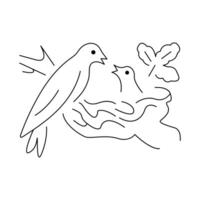 Continuous Bird one single single line art drawing vector