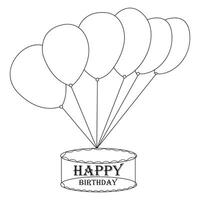 Vector illustration of balloon single line art