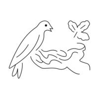 Continuous Bird one single single line art drawing vector