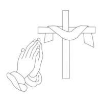 Jesus Christ sketch good Friday continuous single line outline vector art drawing and illustration