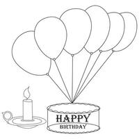 Vector illustration of balloon single line art