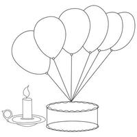 Vector illustration of balloon single line art