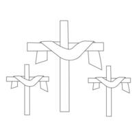 Jesus Christ sketch good Friday continuous single line outline vector art drawing and illustration