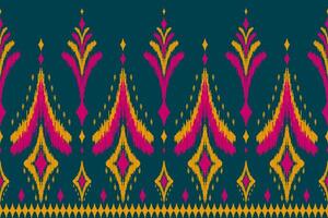 Motif border ethnic Ikat art. Seamless pattern traditional. Aztec ornament print. vector