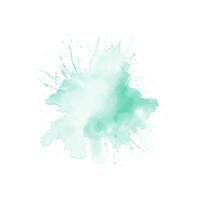 Abstract mint green watercolor water splash. Vector watercolour texture in mint color