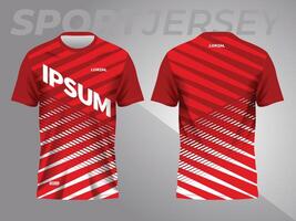 red abstract background and pattern for sport jersey design and mockup. front and back view template vector