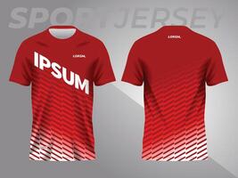 red abstract background and pattern for sport jersey design and mockup. front and back view template vector