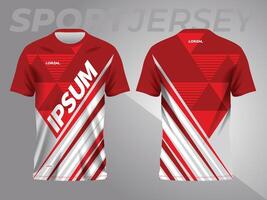 red abstract background and pattern for sport jersey design and mockup. front and back view template vector