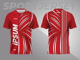 red abstract background and pattern for sport jersey design and mockup. front and back view template vector