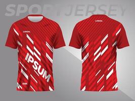 red abstract background and pattern for sport jersey design and mockup. front and back view template vector