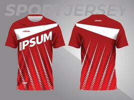 red abstract background and pattern for sport jersey design and mockup. front and back view template vector