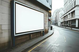 AI generated An empty billboard stands by a building, branding marketing picture photo