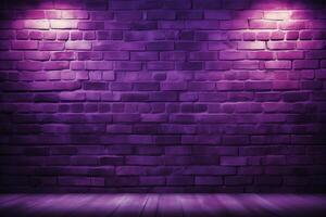 ai generado realista púrpura ladrillo pared antecedentes foto