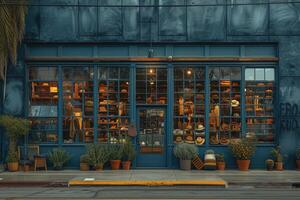 ai generado el ventana de un moderno y elegante tienda diseño profesional fotografía foto