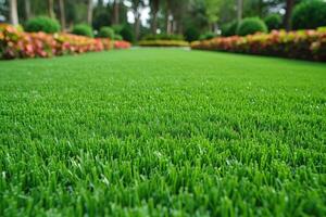 AI generated outdoor grass in backyard landscaping style inspiration ideas photo