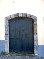 the old blue wooden door photo