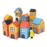 AI generated 3D Rendering of a Building Toys for Children on Transparent Background - Ai Generated png