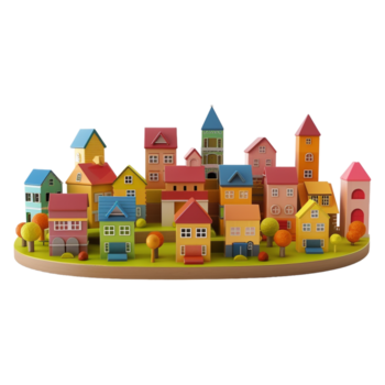 ai gerado 3d Renderização do uma construção brinquedos para crianças em transparente fundo - ai gerado png