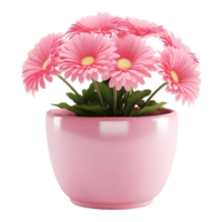 ai gerado 3d Renderização do uma lindo flores dentro uma Panela em transparente fundo - ai gerado png