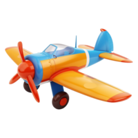 ai gegenereerd 3d renderen van een speelgoed- vliegtuig Aan transparant achtergrond - ai gegenereerd png