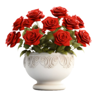 AI generated 3D Rendering of a Beautiful Flowers in a Pot on Transparent Background - Ai Generated png