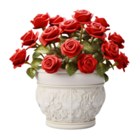 AI generated 3D Rendering of a Beautiful Flowers in a Pot on Transparent Background - Ai Generated png