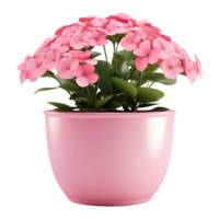 ai generiert 3d Rendern von ein schön Blumen im ein Topf auf transparent Hintergrund - - ai generiert png