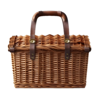 AI generated 3D Rendering of a Picnic Basket or Box on Transparent Background - Ai Generated png