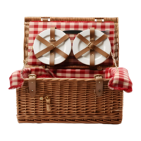 ai generado 3d representación de un picnic cesta o caja en transparente antecedentes - ai generado png