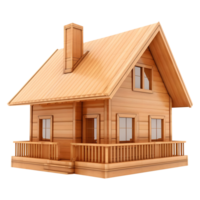 AI generated 3D Rendering of a Wooden House on Transparent Background - Ai Generated png