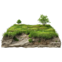 AI generated 3D Rendering of a Clay Ground With Grass On it on Transparent Background - Ai Generated png