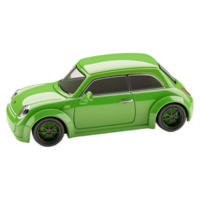 ai gerado 3d Renderização do uma verde carro em transparente fundo - ai gerado png