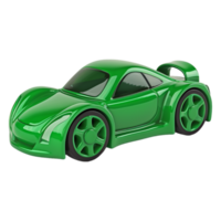 ai gerado 3d Renderização do uma verde carro em transparente fundo - ai gerado png