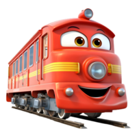 AI generated 3D Rendering of a Colorful Train on Transparent Background - Ai Generated png
