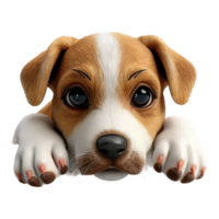 ai gerado 3d Renderização do uma animal doce cachorro em transparente fundo - ai gerado png