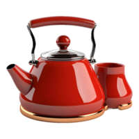 AI generated 3D Rendering of a Teapot and Cups Set on Transparent Background - Ai Generated png