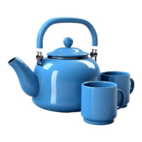 AI generated 3D Rendering of a Teapot and Cups Set on Transparent Background - Ai Generated png