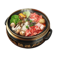 ai genererad nabe japansk köttgryta på transparent bakgrund - ai genererad png